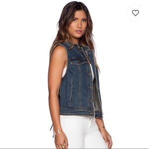 BRAND NEW FREE PEOPLE Ripped Lace Up Denim Vest